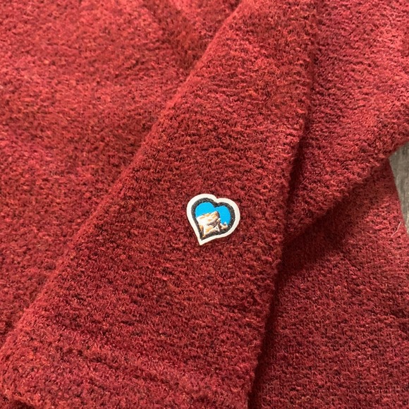 Kuhl Womens Fleece Pullover Burgundy 1/4 Zip Logo Patch Casual Top S - Picture 2 of 4